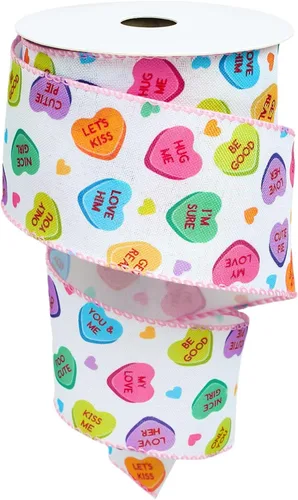 Vista 8 de JarThenaAMCS Cinta con Borde de Alambre para el Día de San Valentín Cinta de Corazón de Conversación Cinta con Alambre de Corazón de Dulce Cinta