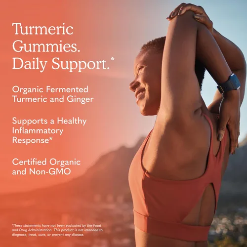 Vista 4 de Garden of Life Organics - Gomitas de respuesta antiinflamatoria de cúrcuma, 120 gomitas de frutas reales para niños y adultos, 50 mg de curcumina