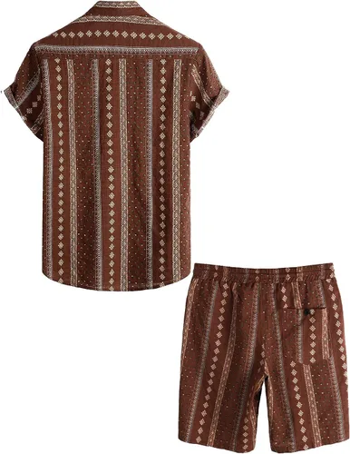Vista 2 de VATPAVE Camisas hawaianas florales de manga corta con botones para hombre
