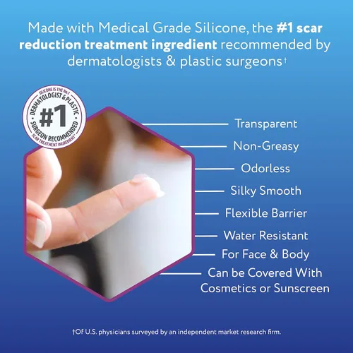 Vista 3 de ScarAway Gel de silicona 100% de grado médico para cicatrices de cara, cuerpo, quirúrgico, quemaduras, hipertrófico, queloides y tratamiento