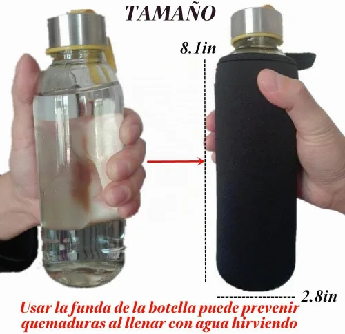 Vista 3 de Bolsa portadora para botella de agua de 25 onzas, funda para botella de agua, funda de neopreno de 24 onzas, accesorios para botellas de agua 24