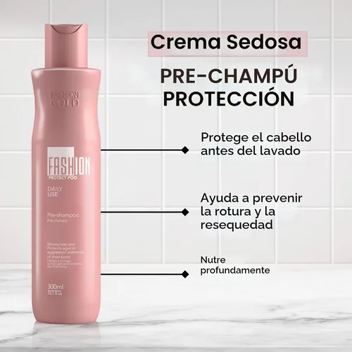 Vista 2 de Fashion Gold Ybera Paris Protect Poo - Tratamiento pre-champú, 10.1 fl oz