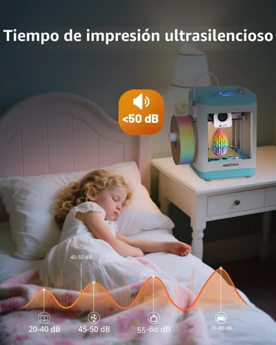 Vista 7 de Mini impresora 3D totalmente ensamblada para niños y principiantes - Kit completo de inicio con máquina de impresión 3D de nivelación automática, 1