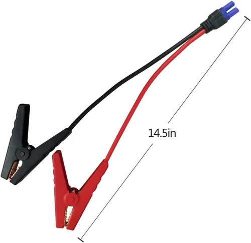 Vista 5 de Cable de arranque EC5 KUNCAN con pinzas para batería - Pinzas de cocodrilo de 12V de repuesto para cable de puente de coche con conector hembra EC5