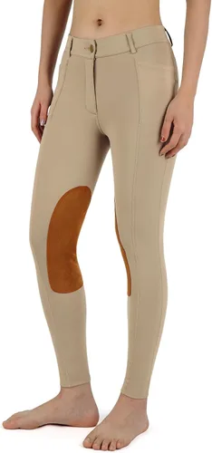 Vista 2 de beroy Pantalones de equitación para niños, pantalones de equitación para niñas, pantalones ecuestres con cremallera frontal, leggings con bolsillos
