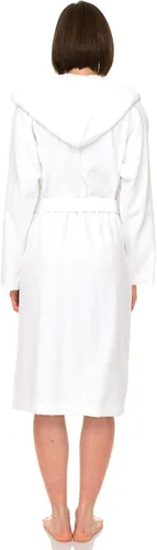 Vista 2 de TowelSelections Bata de baño con capucha de algodón de alta calidad para mujer, batas de tela de rizo suave para mujer, XS-3X