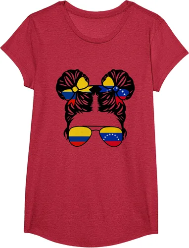Vista 68 de Camiseta Half Colombian Half Venezolan Girl Colombia Kids Heritage, Gris