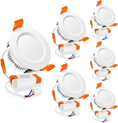 Vista 22 de Lámpara LED Downlight de 2 pulgadas, kit de luz de techo regulable de 3 W, luz blanca ultra cálida de 2700 K, luces LED blancas CRI80