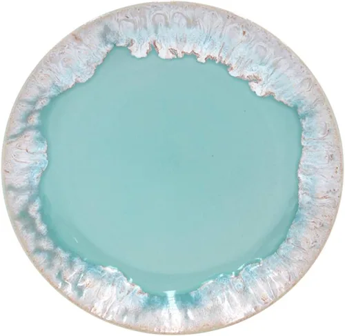 Vista 6 de Casafina Plato de cerámica de cerámica de 11 pulgadas, colección Taormina, aguamarina, apto para microondas y lavavajillas, acristalamiento seguro