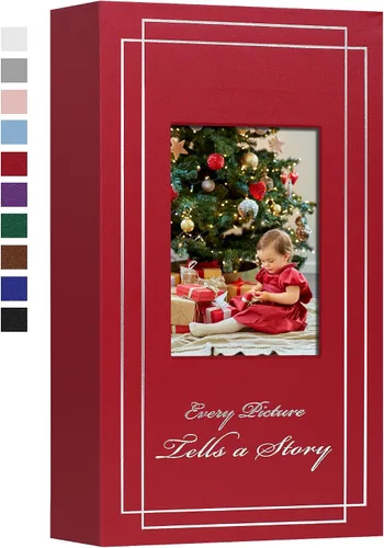 Vista 7 de Álbum de fotos de 4 x 6 pulgadas (10 x 15 cm) con 50 fotos, cubierta de cuero, álbum de fotos para bodas, gran capacidad, libro de imágenes