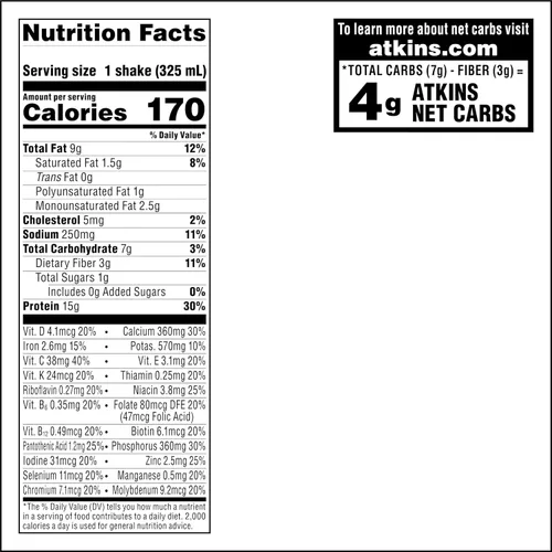 Vista 2 de Atkins - Batido proteico de café moca helado, 0.53 onzas de proteína, bajo índice glucémico, 0.14 onzas de carbohidratos netos, 0.03 onzas
