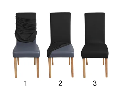Vista 6 de Amazon Basics - Juego de 4 fundas para sillas de comedor o cocina, Parson/Dining, fundas elásticas y lavables, protectores removibles para sillas