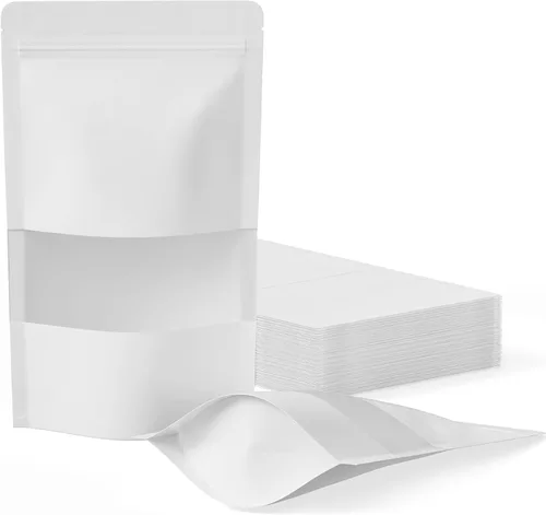 Vista 13 de FireKylin 100 bolsas resellables, bolsas de papel con ventana mate para pequeñas empresas, cremallera y bolsas sellables con calor para embalaje