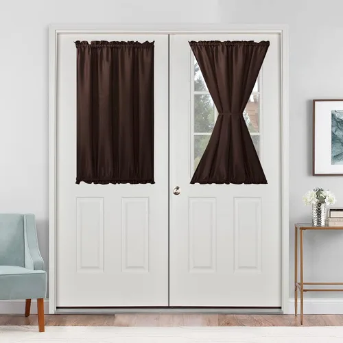 Vista 81 de Cortinas para puerta francesa, color aguamarina, 24 pulgadas de ancho x 40 pulgadas de largo, 1 panel Bolsillo para barra, semitransparente
