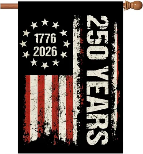 Vista 16 de Banderas de jardín con el 250 aniversario de Estados Unidos para exteriores, bandera de Estados Unidos con el 250 aniversario de We the People