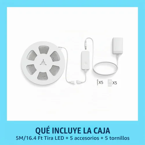 Vista 6 de [Usado] Tira de luces LED WiZ Connected de 16.4 pies para tu hogar inteligente, luces LED multicolor fluidas, iluminación RGBIC que cambia