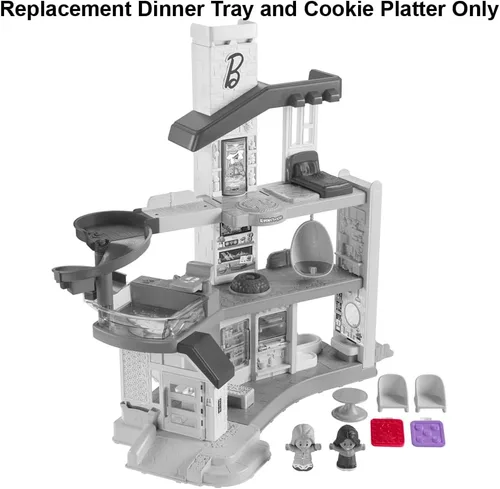 Vista 3 de Piezas de repuesto para Fisher-Price Little People Barbie Dreamhouse Playset - HCF61 ~ Bandeja de repuesto para cena y bandeja para galletas