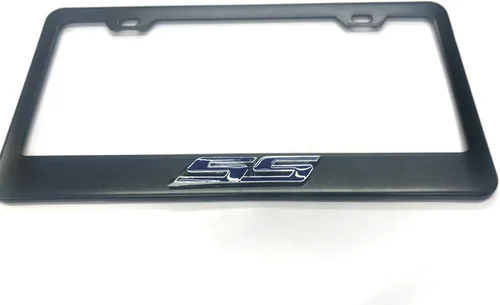 Vista 5 de Soporte para placa de matrícula con emblema de Camaro SS negro 3D de acero inoxidable 3D para Chevy Camaro (2 rojo)