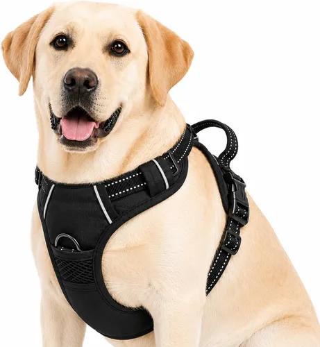 Vista 20 de Arnés para perro sin tirones, arnés reflectante cómodo ajustable con mango de fácil control delantero y trasero, acolchado suave para mascotas