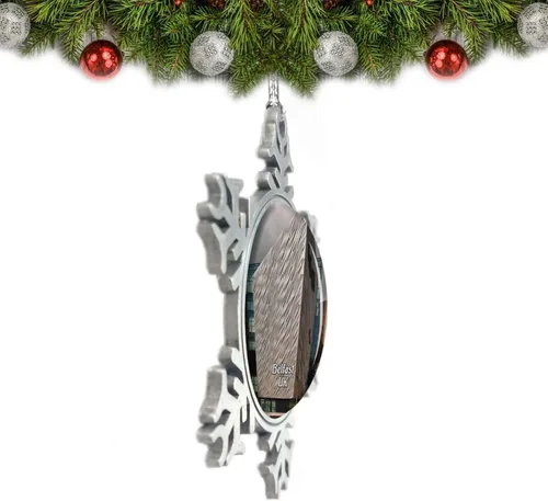 Vista 2 de Reino Unido Inglaterra Titanic Belfast Belfast Adorno de Navidad Decoración Árbol Decoración Cristal Metal Recuerdo Regalo