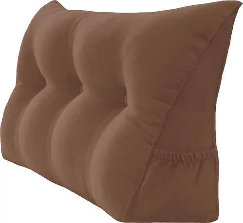 Vista 39 de Peachwell Almohada triangular de lectura para reposo en cama, cojín de refuerzo grande para cabecero, respaldo, almohada de cuña con funda extraíble