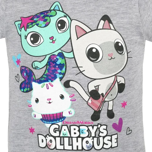 Vista 5 de Dreamworks Gabby's Dollhouse Pandy Paws - Paquete de 3 camisetas para niñas pequeñas