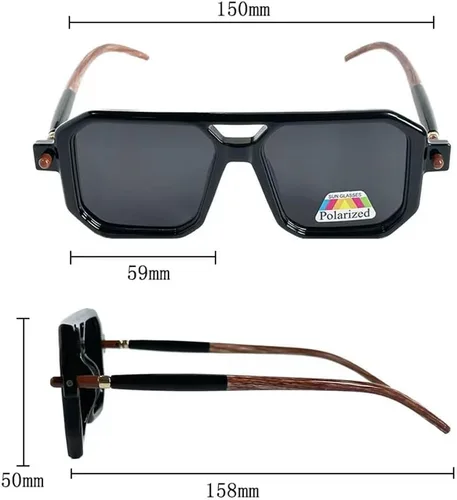 Vista 5 de Gafas de sol polarizadas para hombres y mujeres, gafas cuadradas de moda