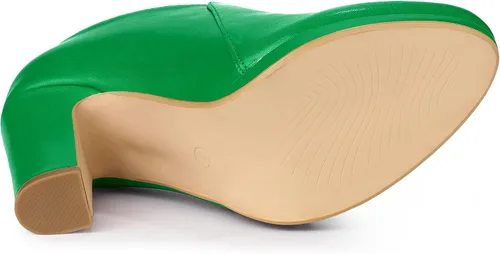 Vista 5 de Allegra K Botines de tacón grueso con plataforma y punta redonda para mujer