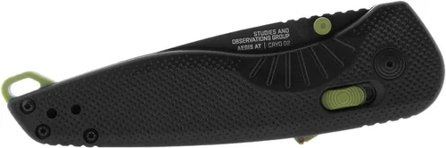 Vista 5 de SOG Aegis at Tanto - Cuchillo de apertura plegable de bolsillo para exteriores, bloqueo ambidiestro at-XR con mango ergonómico, hoja de acero D2