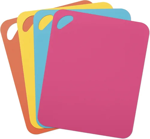 Vista 6 de Dexas Tabla de Cortar de Servicio Pesado Grippmat, Tablas de Cortar Flexibles para Cocina, Juego de 4, Tapete de Corte de Tabla de Plástico