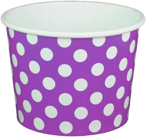 Vista 8 de Vasos de papel de yogur de 12 onzas, 1000 unidades (lunares - azul)