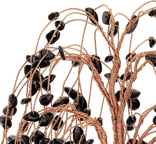 Vista 3 de Jovivi Árbol de cuarzo con cristales curativos de turmalina negra natural, árbol del dinero, base de ágata geoda, adornos de Feng Shui, decoración
