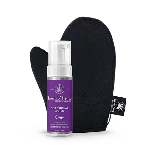 Vista 5 de Espuma autobronceadora con guante Sunless Tanner Mousse Fórmula profesional de bronceado sin rayas (medio - kit sin sol)