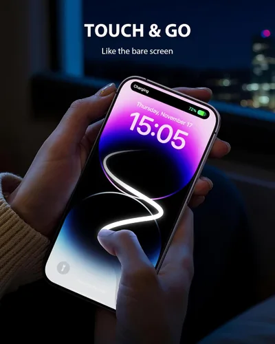 Vista 5 de GIGIKISS - Paquete de 3 protectores de pantalla de privacidad para iPhone 14 Pro Max 6.7, dureza 9H+, inastillable, cobertura de borde completo