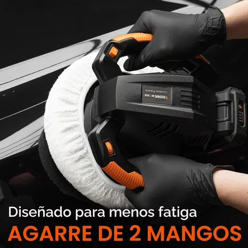 Vista 5 de THINKWORK Pulidora de Tampón, Pulidora de Tampón Inalámbrica de 20V, Kit de Máquina Pulidora Portátil de 10 Pulgadas para Automóvil, con Batería