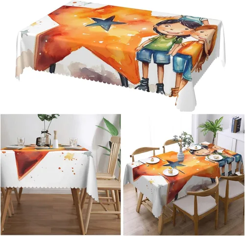 Vista 7 de KHiry Manteles rectangulares de 54 x 72 pulgadas con imágenes de grupo de arte de estrellas, impermeable, resistente, mantel decorativo, sin