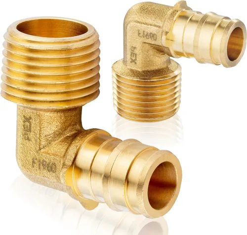 Vista 13 de Paquete de 2 accesorios HeSun PEX-A, codo de expansión de rosca NPT macho de 3/4 pulgadas PEX-A x 3/4 pulgadas, ASTM F1960098-2)