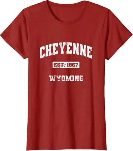 Vista 23 de Cheyenne Wyoming WY vintage state Camiseta de estilo atlético, Negro