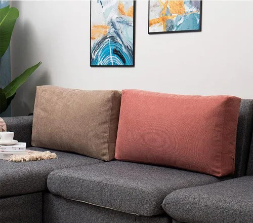 Vista 8 de Cojín grande rectangular de soporte lumbar, almohada de lectura suave para sofá y cama, almohada de respaldo desmontable con cremallera oculta