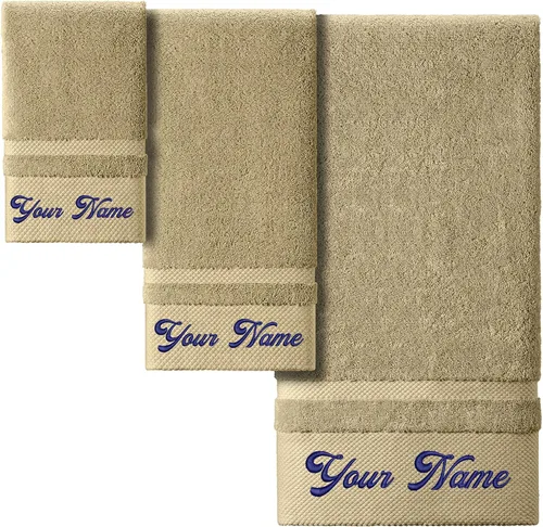 Vista 12 de Toallas de mano personalizadas con monograma para baño, toallas personalizadas con nombres, toallas bordadas de lujo 100% algodón como regalo