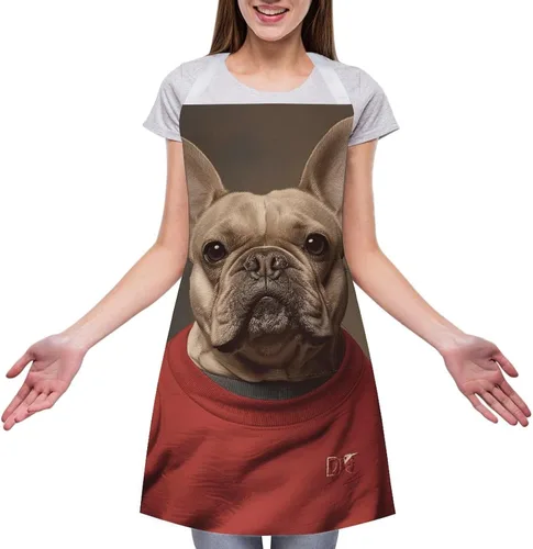Vista 3 de MUSM Apron for Adults - 27.6 X 31.5 Inch, Heavy-Duty Polyester Aprons with Two Large Pockets, Waterproof Wearing Short Sleeves Kitchen Apron for