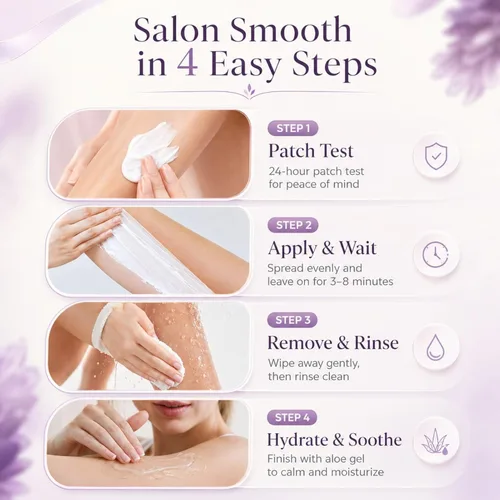 Vista 8 de Crema depilatoria corporal para mujeres con gel de aloe para piel sensible, crema depilatoria sin dolor de 5 minutos para brazos, axilas, piernas