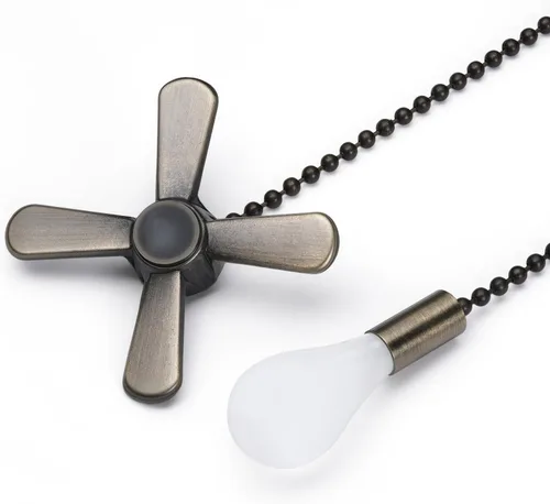 Vista 4 de SmoTecQ Extensor de cadena de ventilador de techo ultra largo, integrado con bombilla decorativa de vidrio esmerilado y cable de ventilador