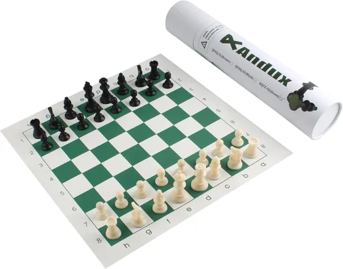 Vista 9 de Andux Juego de Ajedrez Piezas de Ajedrez y Tablero Rollable QPXQ-01 (Negro, 13.8x13.8 in)