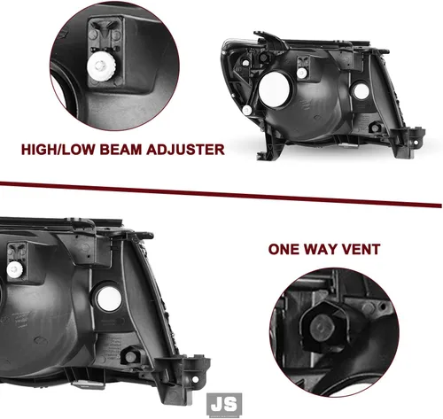 Vista 5 de JSBOYAT Conjunto de faros delanteros de recambio para camioneta Toyota Tacoma 2005-2011, bombillas incluidas (carcasa negra con reflector ámbar)