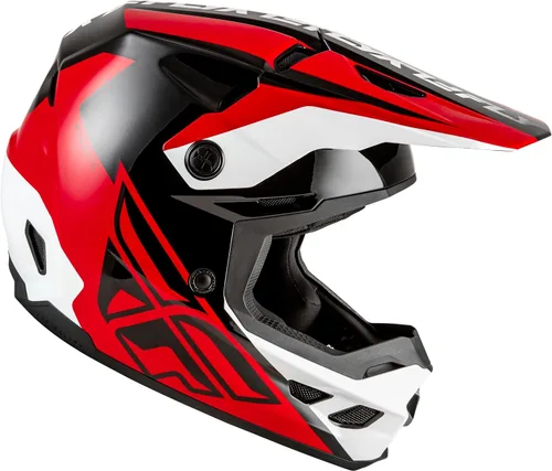 Vista 4 de FLY Racing Kinetic Crest MX Casco – Aprobado por DOT, carcasa de policarbonato ligero, equipo de protección avanzada para motocross Rojo/negro/blanco