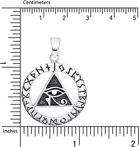 Vista 3 de WithLoveSilver - Colgante de plata de ley 925 con forma de ojo egipcio antiguo de Horus, símbolo de protección, Plata esterlina
