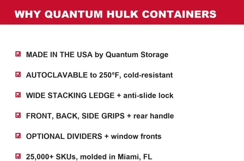 Vista 7 de Quantum Storage QUS950 - Contenedor apilable de plástico para Hulk, 23-7/8 x 8-1/4 x 7 pulgadas, paquete de 6 Azul