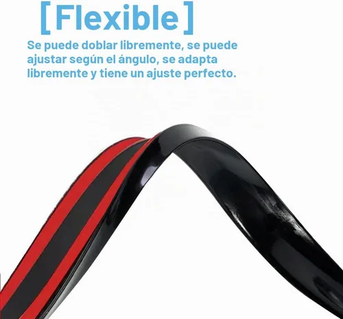 Vista 2 de Kit de alerón de labio de maletero de automóvil, labio trasero de maletero 3D PU o barra de calcomanías de alerón de techo con patrón de fibra