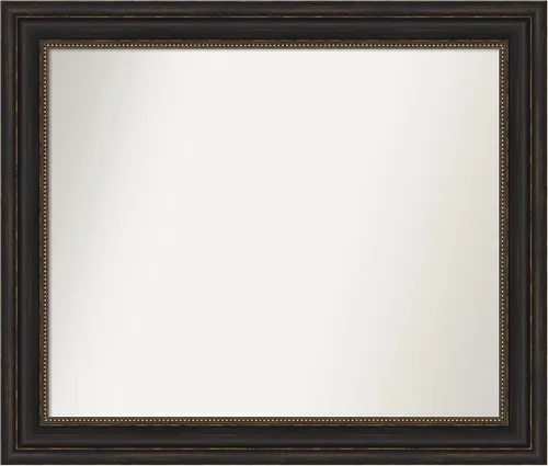 Vista 170 de Amanti Art Espejo de pared personalizado no biselado (25 x 25 pulgadas), marco de bronce acentuado, varios tamaños personalizados, espejo de baño